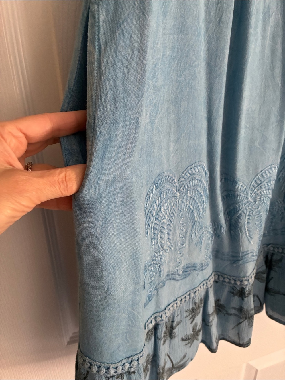 Raya Sun Sleeveless Dress, Size Small, Color is Denim Blue - Picture 5 of 8